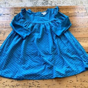Southern style brand boutique blue with pink polka dot dress size 8